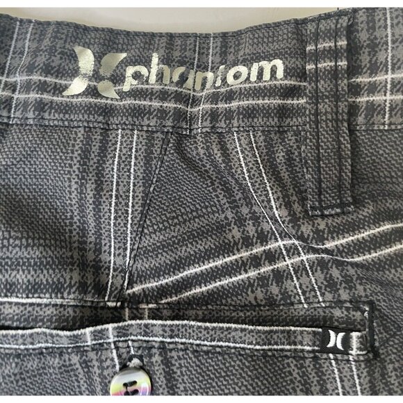 Hurley Phantom Men's Shorts Size 34 Gray Plaid Inseam 10.5” - Picture 8 of 8